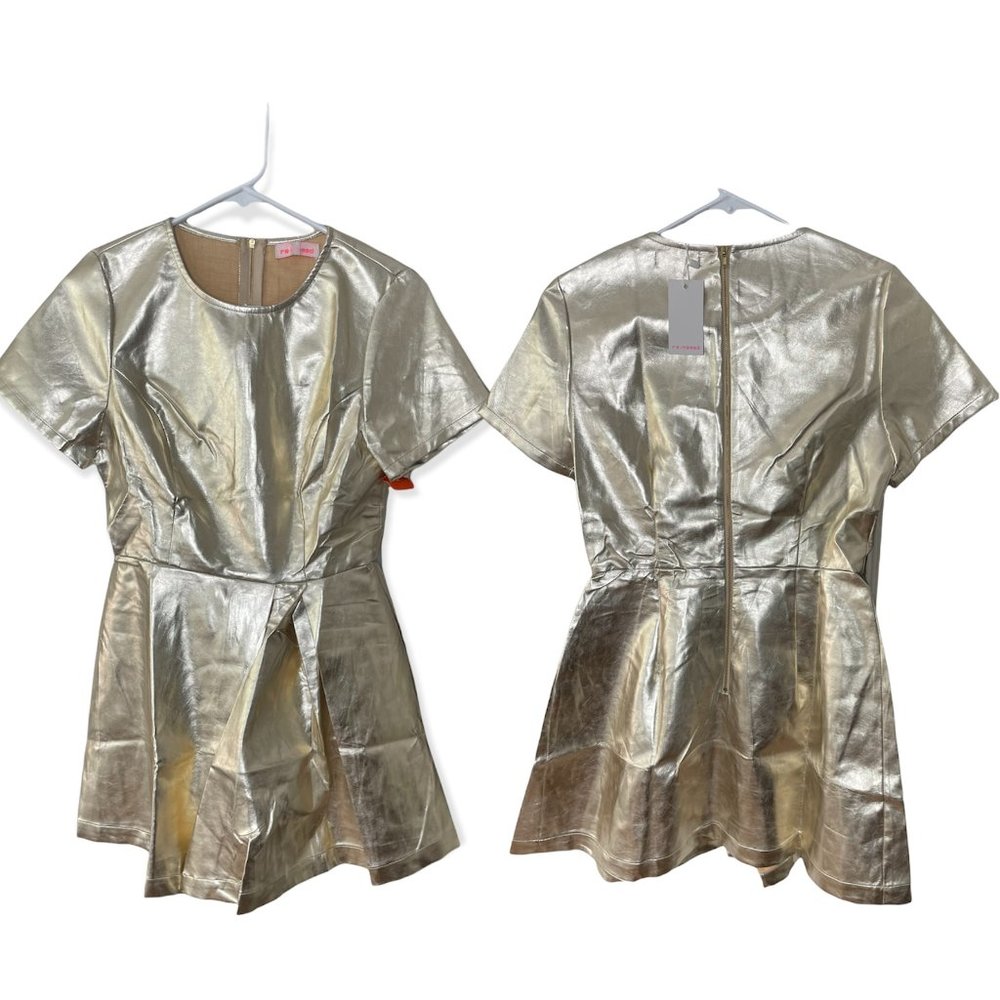 Re:named Metallic Gold Mini Dress Size 2